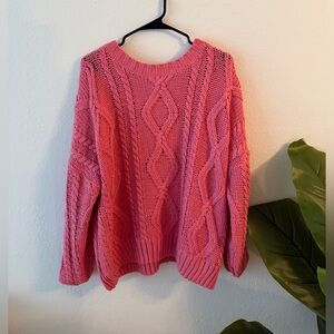 Princess Polly Vibrant Pink Cable Knit Sweater
